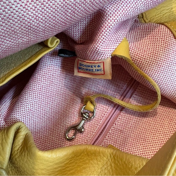 Dooney & Bourke Belvedere Logo Lock Hobo Bag Yellow Pebbled Leather - Picture 16 of 16